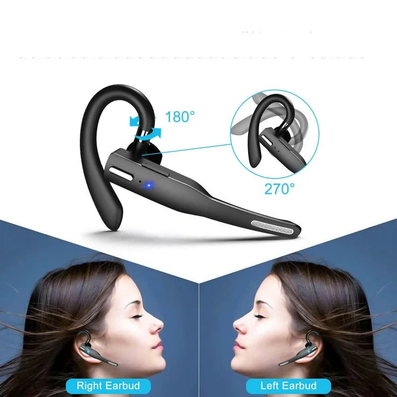 AuricSound Draadloze Bluetooth Headset 5.1 - 48 Uur Speeltijd, Dual Mic CVC8.0, IPX7