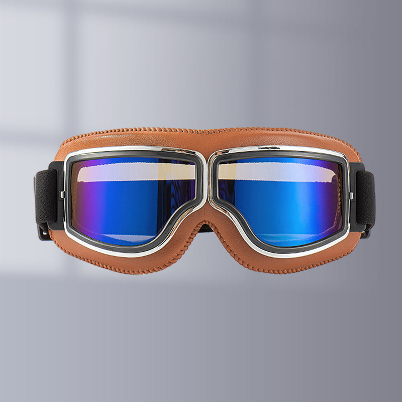 RoadRider | Vintage Motorbril met Verwisselbare Lenzen en Comfortpadding