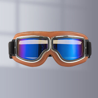 RoadRider | Vintage Motorbril met Verwisselbare Lenzen en Comfortpadding