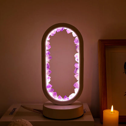KristalGloed – Handgemaakte amethist sfeerlamp voor ontspanning en rust