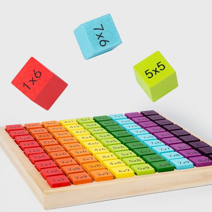 Houten Vermenigvuldigingstafel – Educatief Speelbord met 81 Blokken – Veilig en Duurzaam Educatief Speelgoed