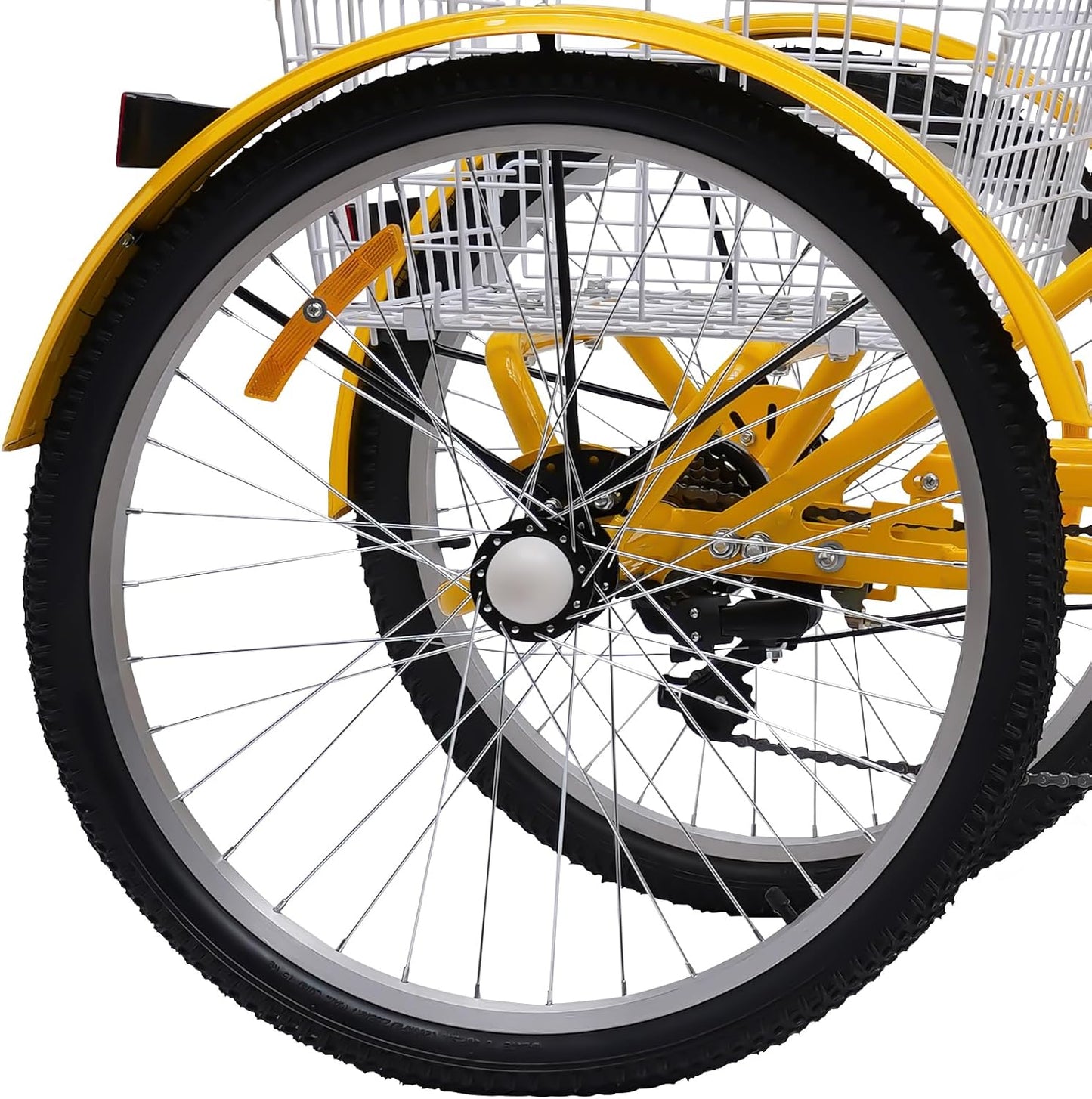Volwassen Driewieler – 24 Inch | 3 Wielen Fiets met Versnellingen & Grote Mand | Verstelbaar & Comfortabel | Tot 120 kg Draagvermogen