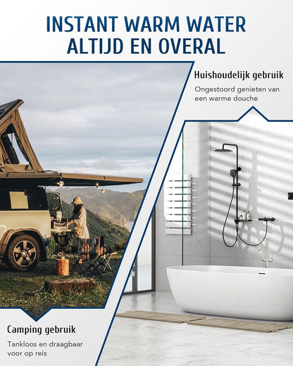 VoordeelPaleis LPG Geiser 8 tot 18L – Tankloze Gasboiler met LED Display | Instant Warm Water | CE-gekeurde Doorstroom Verwarmer voor Propaan & Butaan