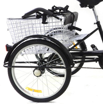 Comfortabele Driewieler voor Volwassenen – 20 Inch | Met Kinderzitje & Ruime Mand | Ideaal voor Senioren