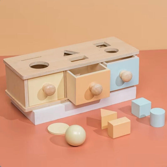 Objectpermanentie Box – Educatief Speelgoed van Kindveilig Hout – Stimuleert Cognitieve Ontwikkeling