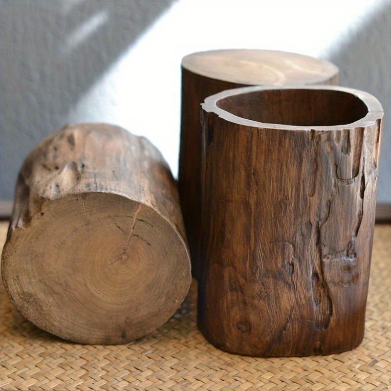 Handgemaakte Houten Pennenhouder – Uniek en Natuurlijke Look