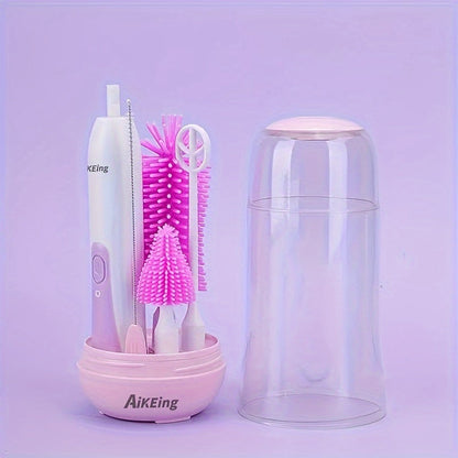 Elektrische Flesborstel – UV Sterilisatie, Siliconen en ABS – Ideaal voor Hygiënische Babyverzorging