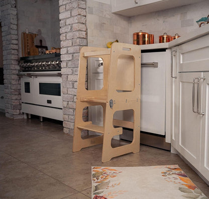 Peutertoren – 4-in-1 Functie, Veilig Houten Ontwerp – Geschikt voor Kinderen van 18 Maanden tot 6 Jaar