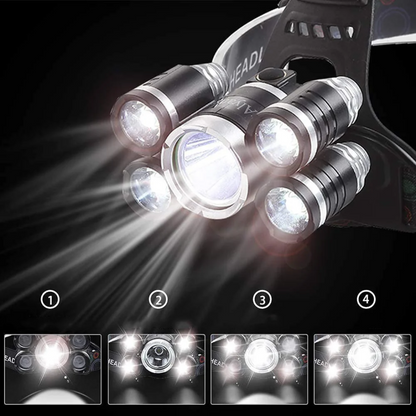 Heldere LED Hoofdlamp - Oplaadbaar & Waterdicht voor Outdoor Avonturen