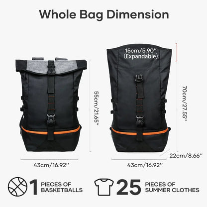 SportGear Rugzak met Ballenvak en Schoenenvak – 35L Softback