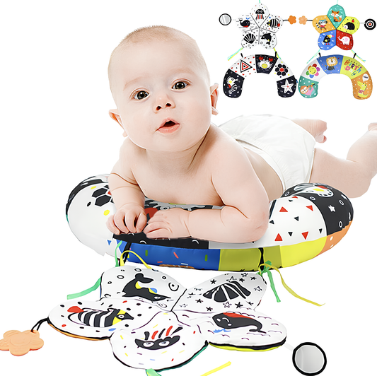 Activiteitenkussen – Leerzaam Speelgoed met Bijtring en Diverse Texturen – Ideaal voor Baby's