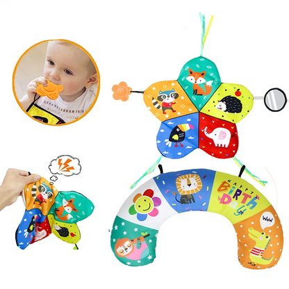 Activiteitenkussen – Leerzaam Speelgoed met Bijtring en Diverse Texturen – Ideaal voor Baby's