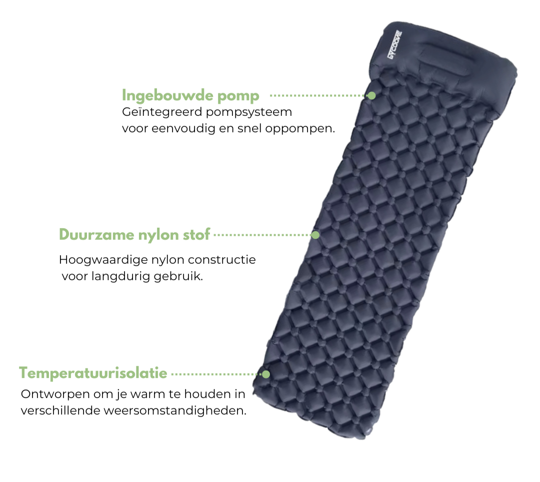 Outdoor Nylon Slaapmat - Kamperen met Ingebouwde Pomp - Comfortabel