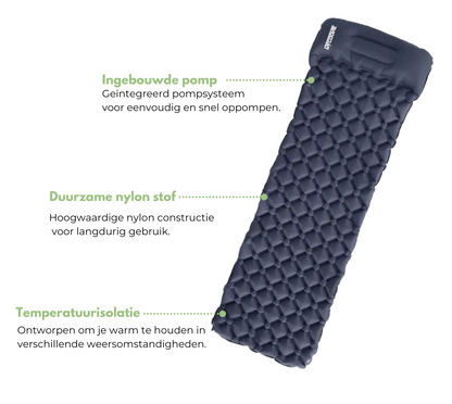 Outdoor Nylon Slaapmat - Kamperen met Ingebouwde Pomp - Comfortabel