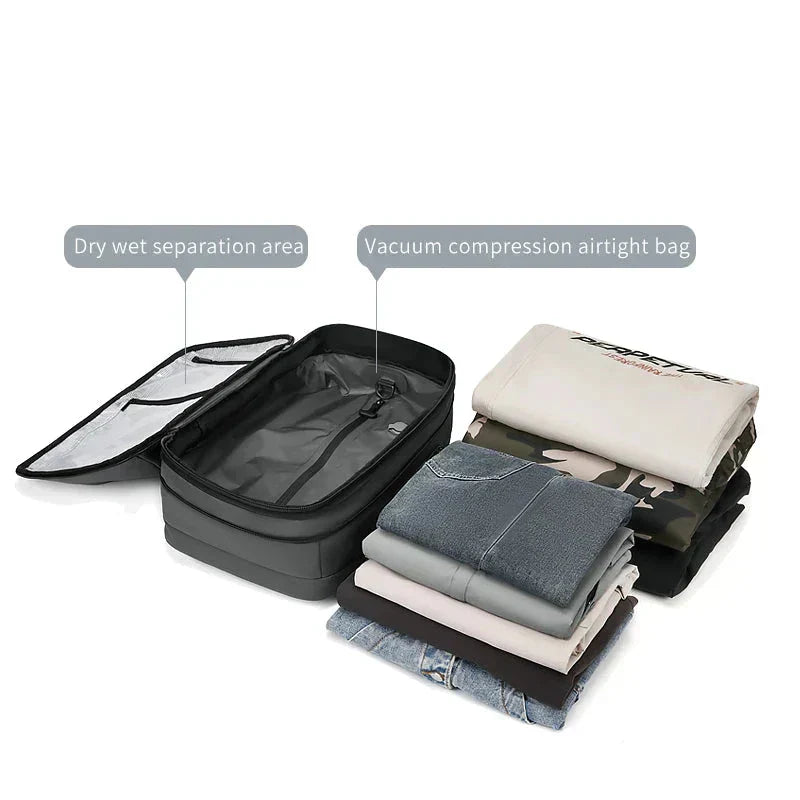 Anti-diefstal Vacuum Compressie Rugzak - 60L Uitbreidbare Airback Rugzak met Ademend Ontwerp
