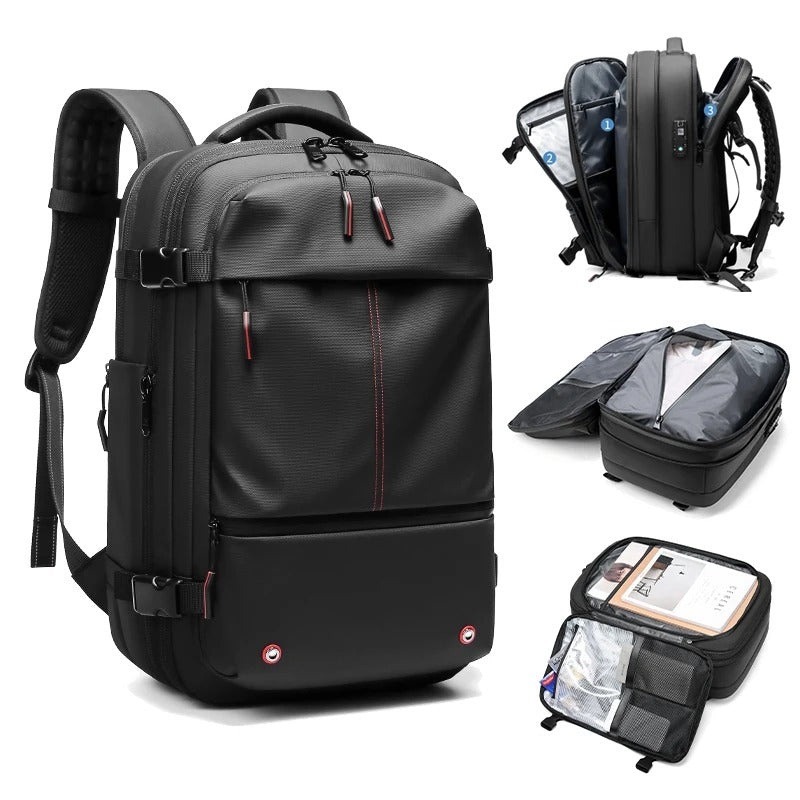 Anti-diefstal Vacuum Compressie Rugzak - 60L Uitbreidbare Airback Rugzak met Ademend Ontwerp
