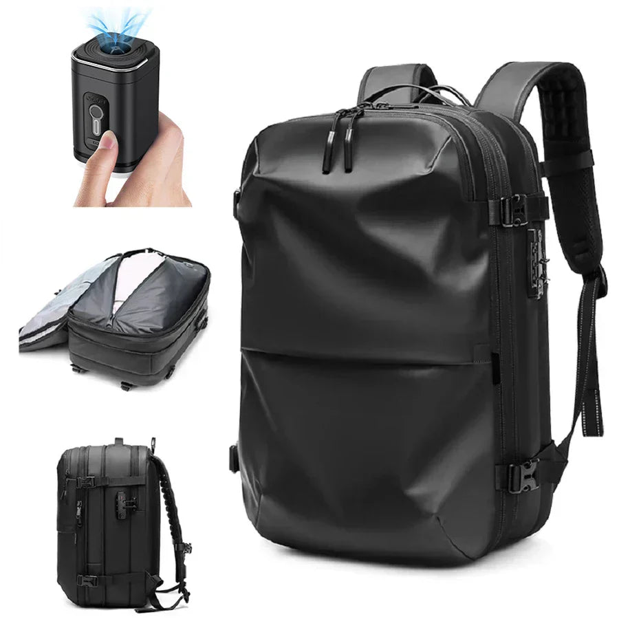 Anti-diefstal Vacuum Compressie Rugzak - 60L Uitbreidbare Airback Rugzak met Ademend Ontwerp