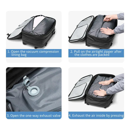 Anti-diefstal Vacuum Compressie Rugzak - 60L Uitbreidbare Airback Rugzak met Ademend Ontwerp