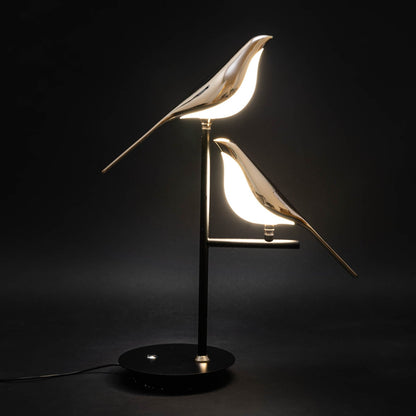 Artelune | Post-Modern LED Tafellamp met Galvanized Gouden Vogel