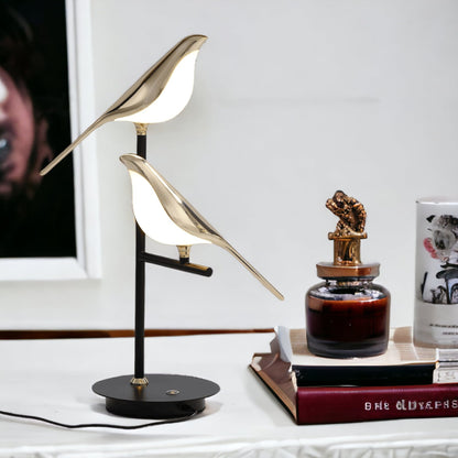 Artelune | Post-Modern LED Tafellamp met Galvanized Gouden Vogel