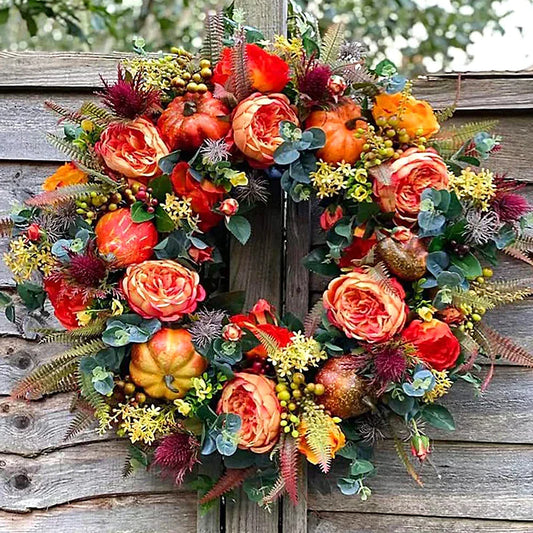 AutumnLuxe Decoratieve Herfstkrans | Hoogwaardige seizoensdecoratie met warme herfstkleuren