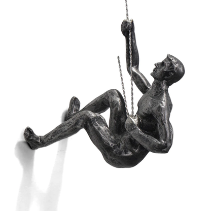 CraftedClimb Klimfiguren Wanddecoratie – Inspirerende Muurkunst van Hars en IJzer