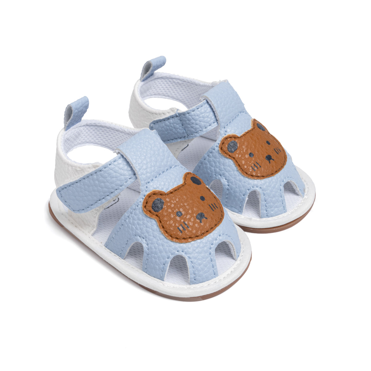 Baby Sandalen – Comfortabel PU-leer, Antislip Zool, Open Neus met Berenprint – Perfect voor Actieve Peuters