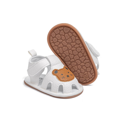 Baby Sandalen – Comfortabel PU-leer, Antislip Zool, Open Neus met Berenprint – Perfect voor Actieve Peuters