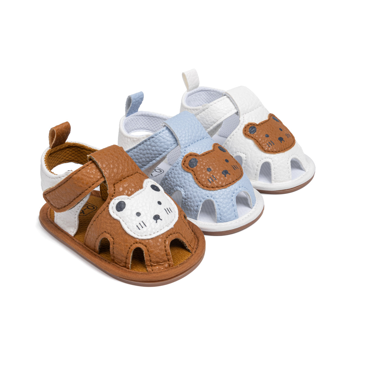 Baby Sandalen – Comfortabel PU-leer, Antislip Zool, Open Neus met Berenprint – Perfect voor Actieve Peuters