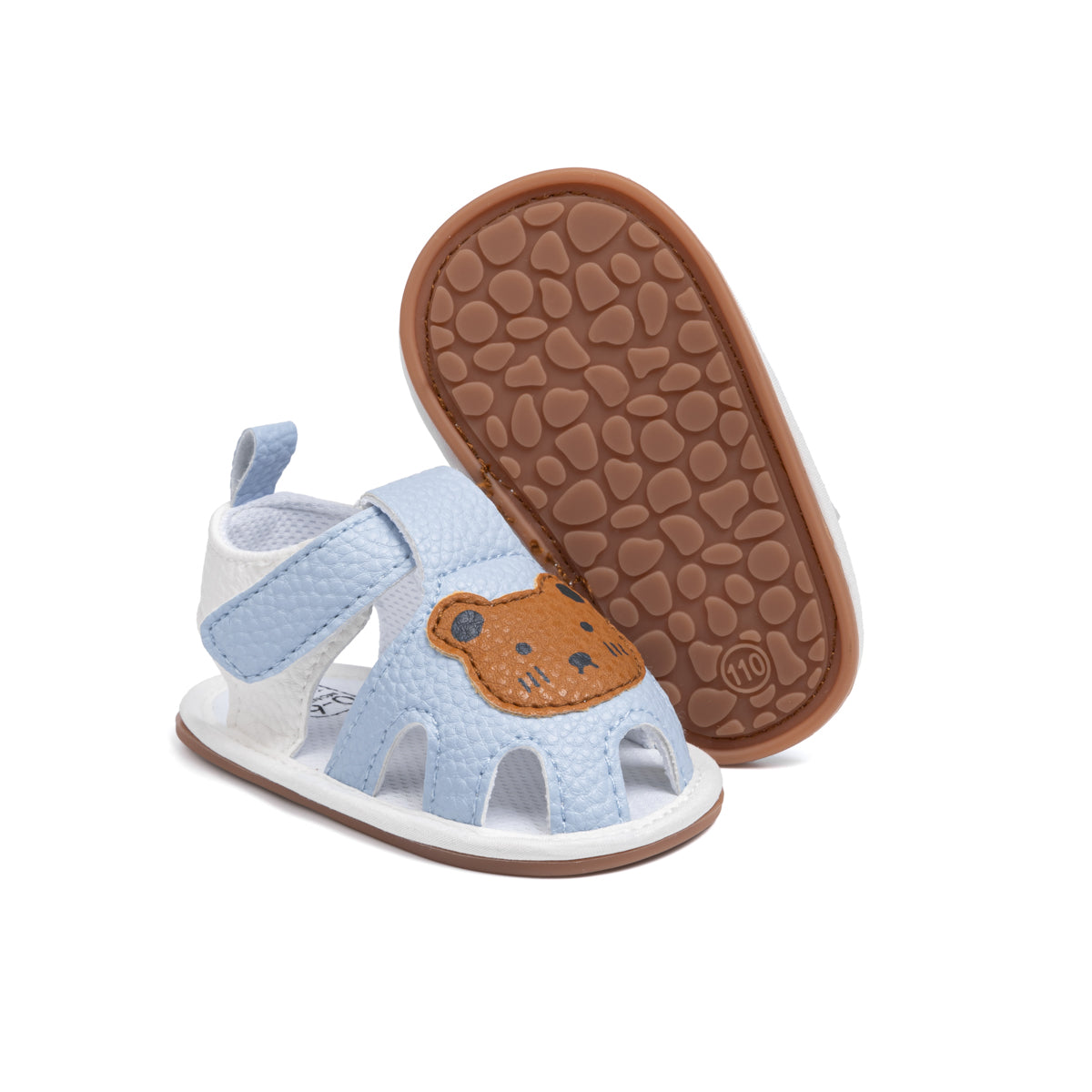 Baby Sandalen – Comfortabel PU-leer, Antislip Zool, Open Neus met Berenprint – Perfect voor Actieve Peuters