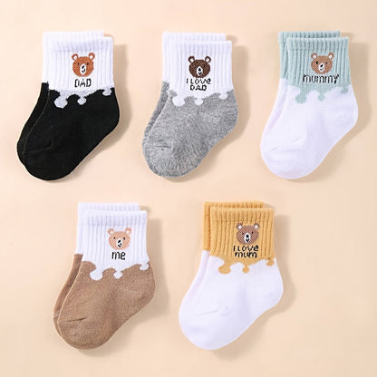 Baby Sokken – 5 Paar Rekbare Enkelsokken van Ademend Materiaal – Comfortabel en Stijlvol