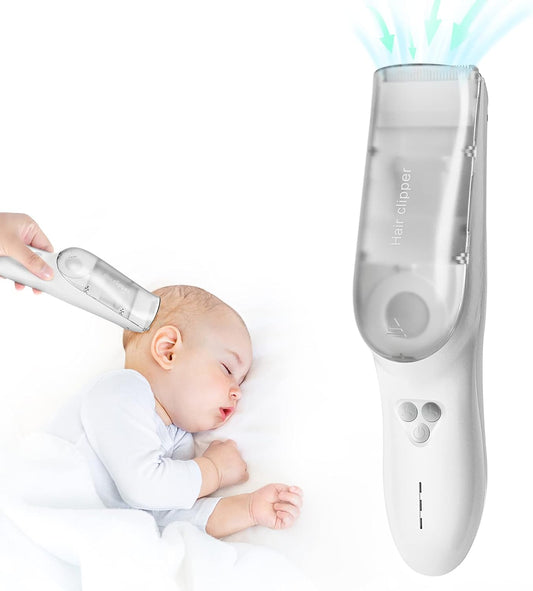 Baby Tondeuse – Waterdichte Snoerloze Tondeuse met Automatische Haaropzuiging – Inclusief Opbergdoos