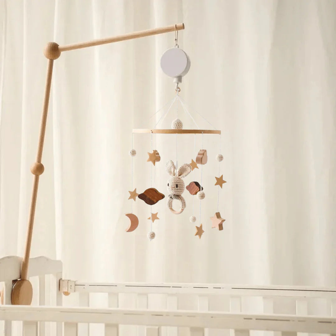 Babymobiel – Rustgevende Houten Ontwerpen met Babyveilig Vilt – Ideaal voor Zintuiglijke Ontwikkeling