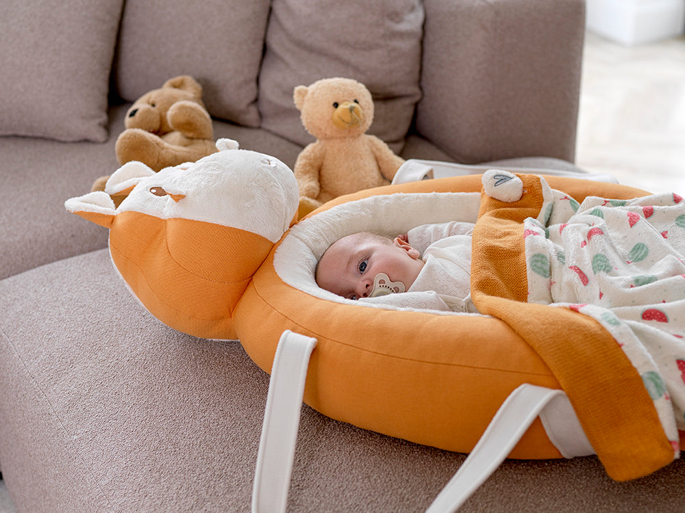 Babynest – Ergonomisch Ontwerp, 100% Katoen, Inclusief Kussen – Ideaal voor Veilig Slapen en Spelen