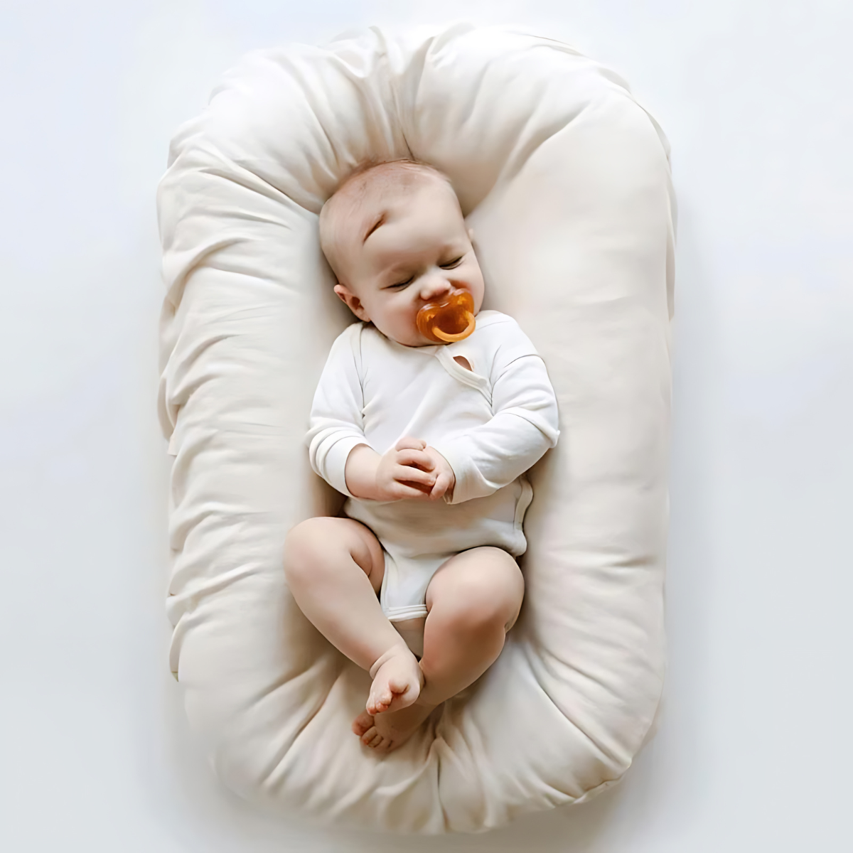 Babynestje – Ergonomisch Ontwerp met Ademend Katoen en Eco-vriendelijke Vulling – Veilig Slapen en Spelen