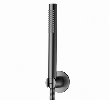 SaniSupreme Aloni doucheset badset opbouw thermostatische badmengkraan 2 weg met ronde handdouche en wandbeugel gunmetal