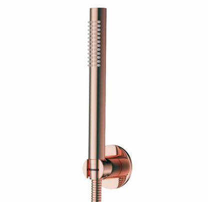 SaniSupreme Aloni doucheset badset opbouw thermostatische badmengkraan 2 weg met ronde handdouche en wandbeugel Geborsteld Koper