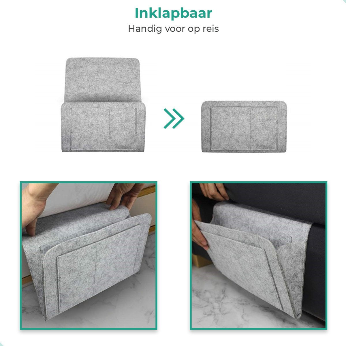 Handige opbergvakken voor aan je bed of bank - Opruimen - Opbergvak - Opbergzak - Gemakkelijk - Woonaccessoires