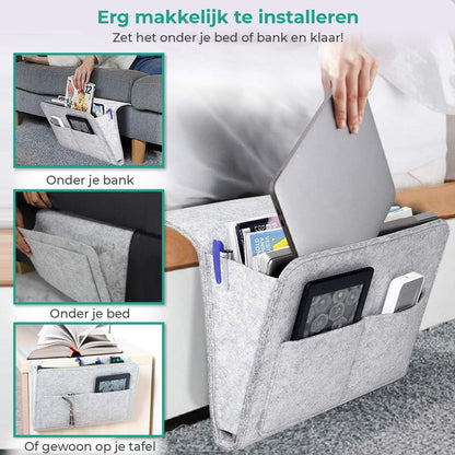Handige opbergvakken voor aan je bed of bank - Opruimen - Opbergvak - Opbergzak - Gemakkelijk - Woonaccessoires