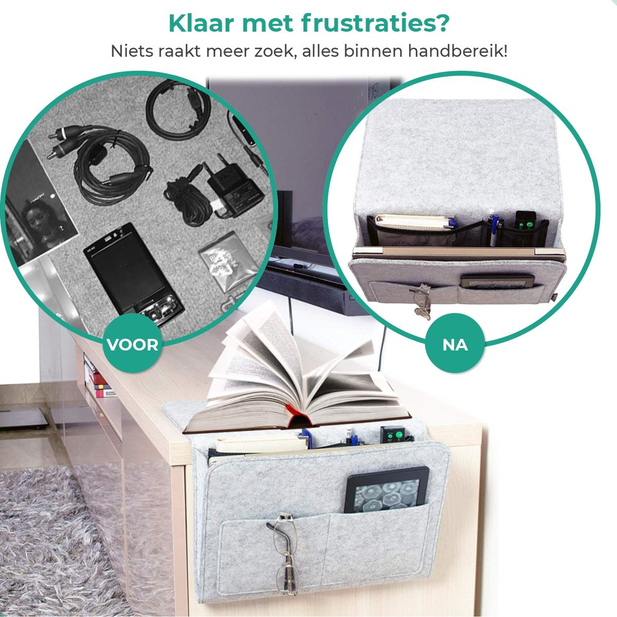 Handige opbergvakken voor aan je bed of bank - Opruimen - Opbergvak - Opbergzak - Gemakkelijk - Woonaccessoires