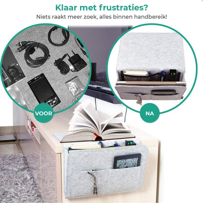 Handige opbergvakken voor aan je bed of bank - Opruimen - Opbergvak - Opbergzak - Gemakkelijk - Woonaccessoires