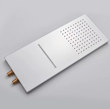 VoordeelPaleis® Wand Thermostatische Doucheset Biarritz 3 weg waterval met regendoucheplateau chroom glans
