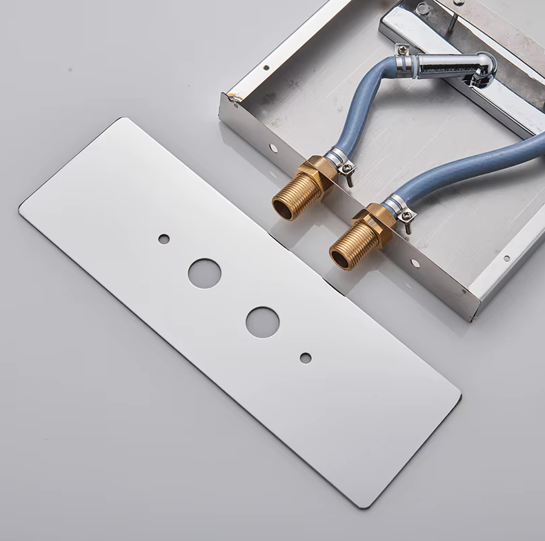 VoordeelPaleis® Wand Thermostatische Doucheset Biarritz 3 weg waterval met regendoucheplateau chroom glans