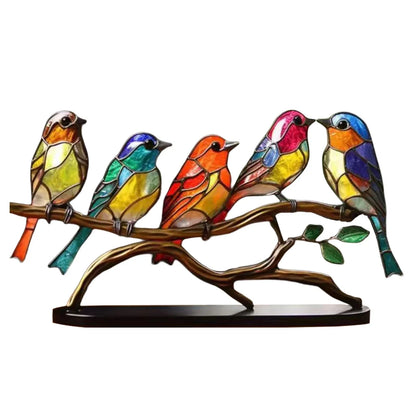 BirdArt - Acryl Vogels op Tak Beeld | Kunstzinnige Decoratie voor Slaapkamer