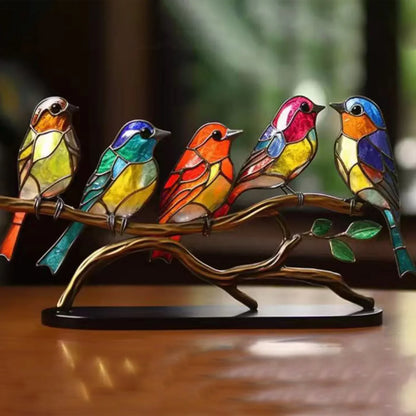 BirdArt - Acryl Vogels op Tak Beeld | Kunstzinnige Decoratie voor Slaapkamer
