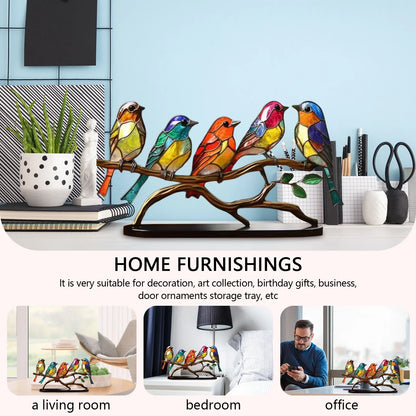 BirdArt - Acryl Vogels op Tak Beeld | Kunstzinnige Decoratie voor Slaapkamer