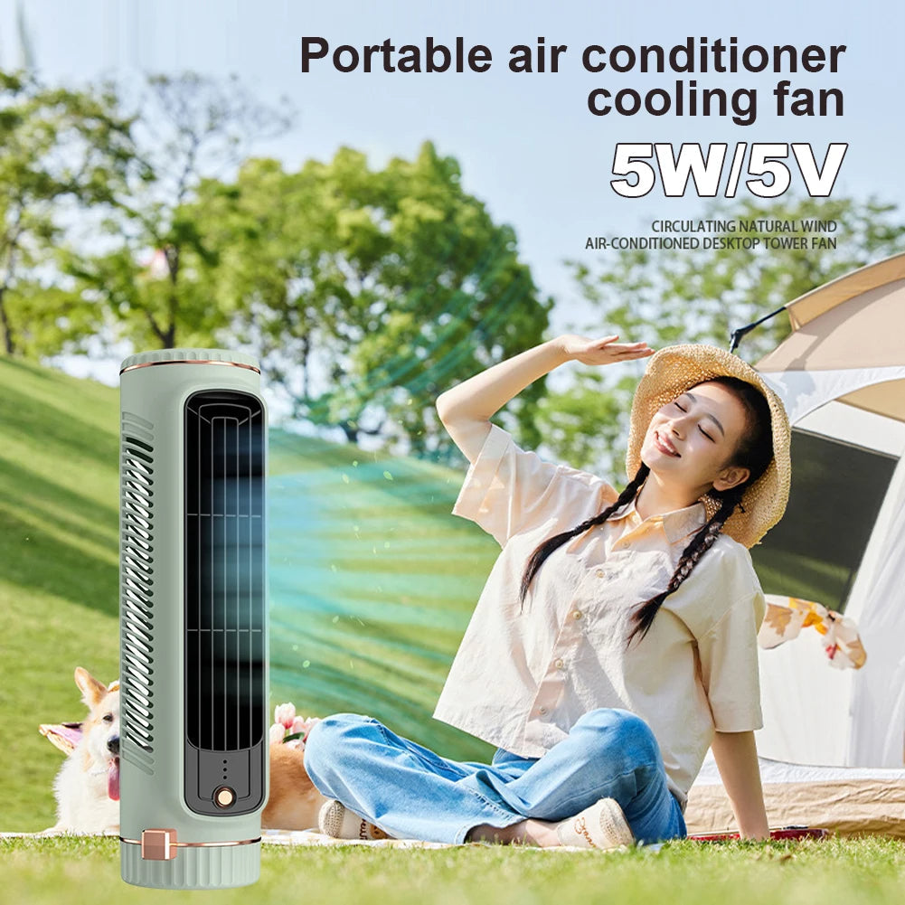 CoolBreeze Mini – Draagbare bladloze torenventilator met USB-oplaadfunctie