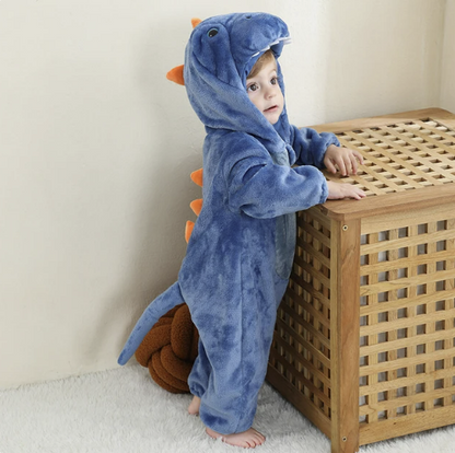 DierenKnuffel babypakje met ritssluiting – zacht & ademend rompertje met dierenkap