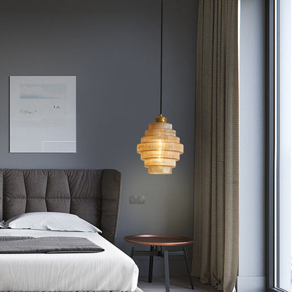 BrassGlow - Flesvormige Messing Glazen Hanglamp