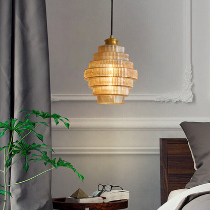 BrassGlow - Flesvormige Messing Glazen Hanglamp